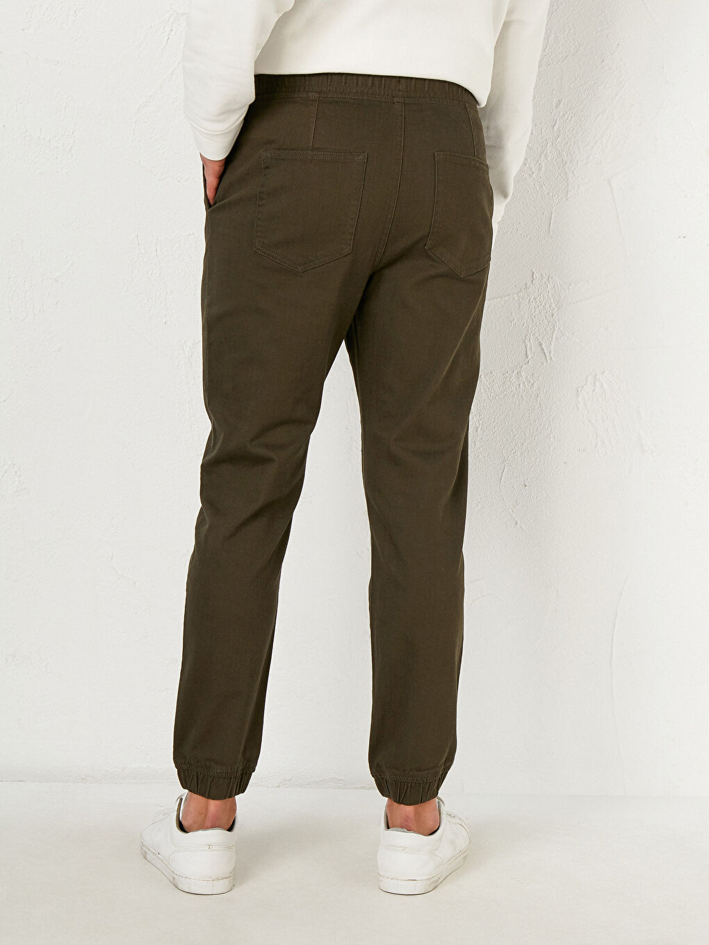 Slim Fit Gabardine Jogger Trousers-3