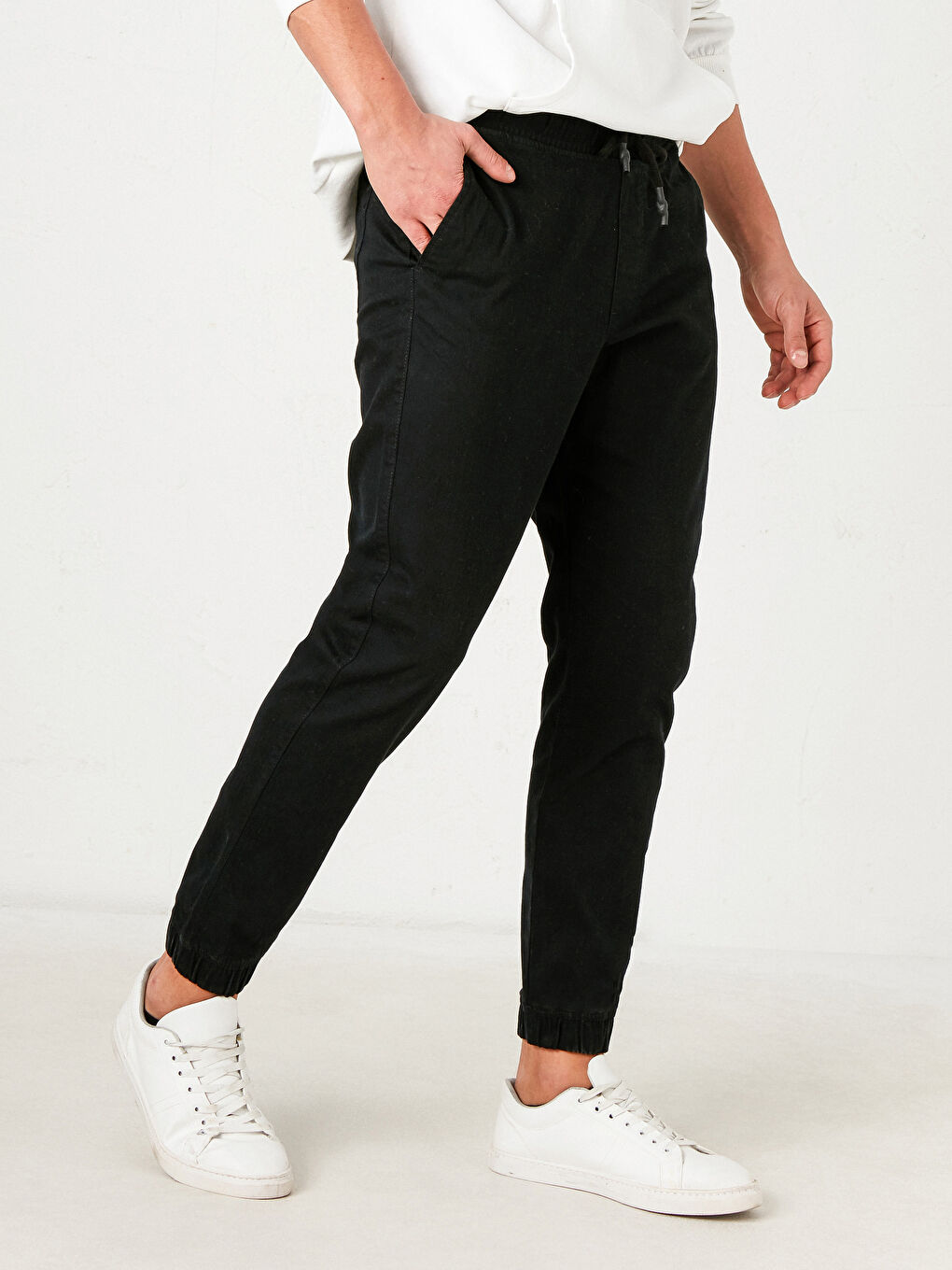 Slim Fit Gabardine Jogger Trousers-9