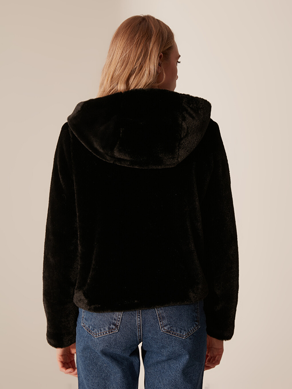 Hooded Plush Women's Coat-4