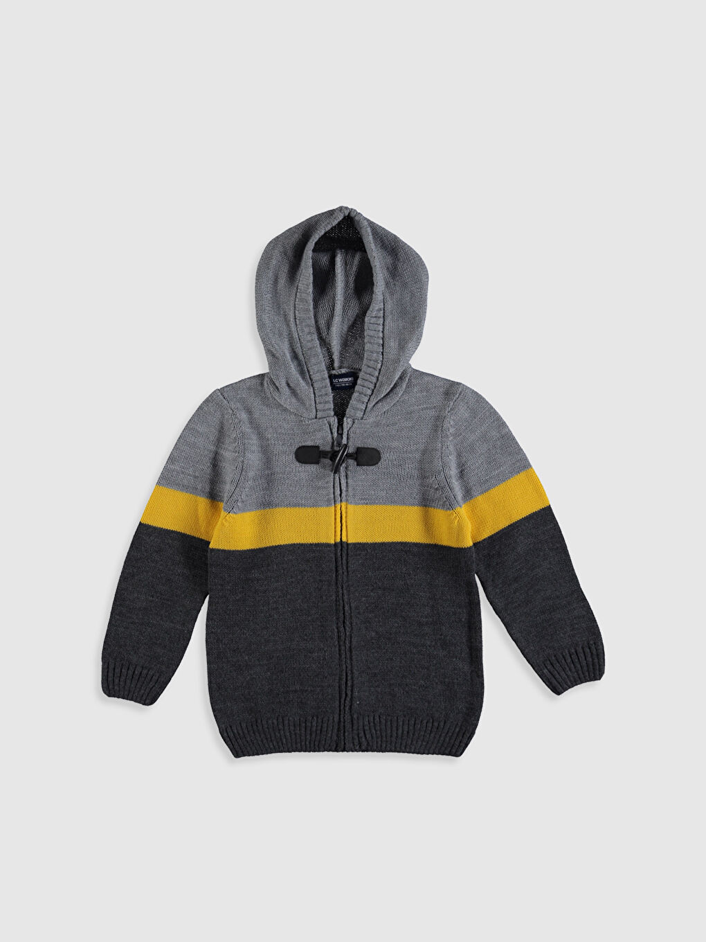 капюшонды ұзын жең ұл кардиган-1