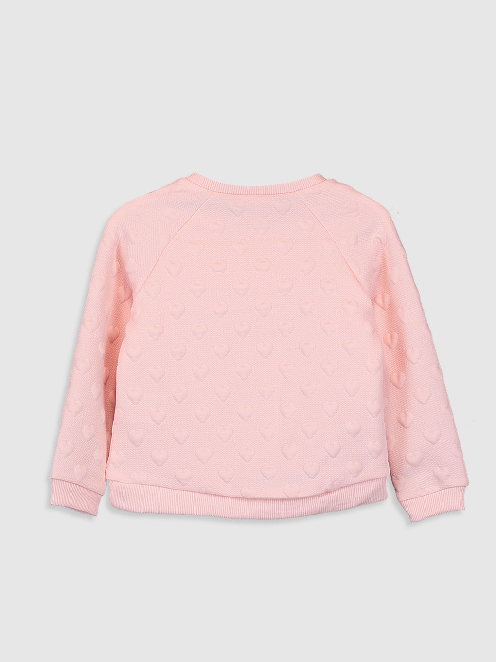 Pembe Bisiklet Yaka Baskılı Uzun Kollu Kız Çocuk Sweatshirt-1