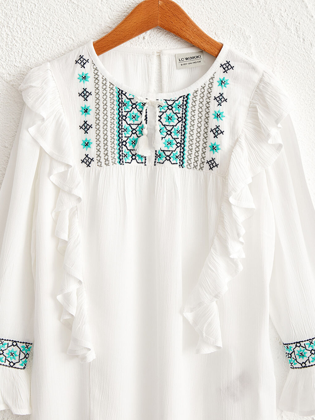 Қыздарға арналған өрнекті вискозды блузка-2