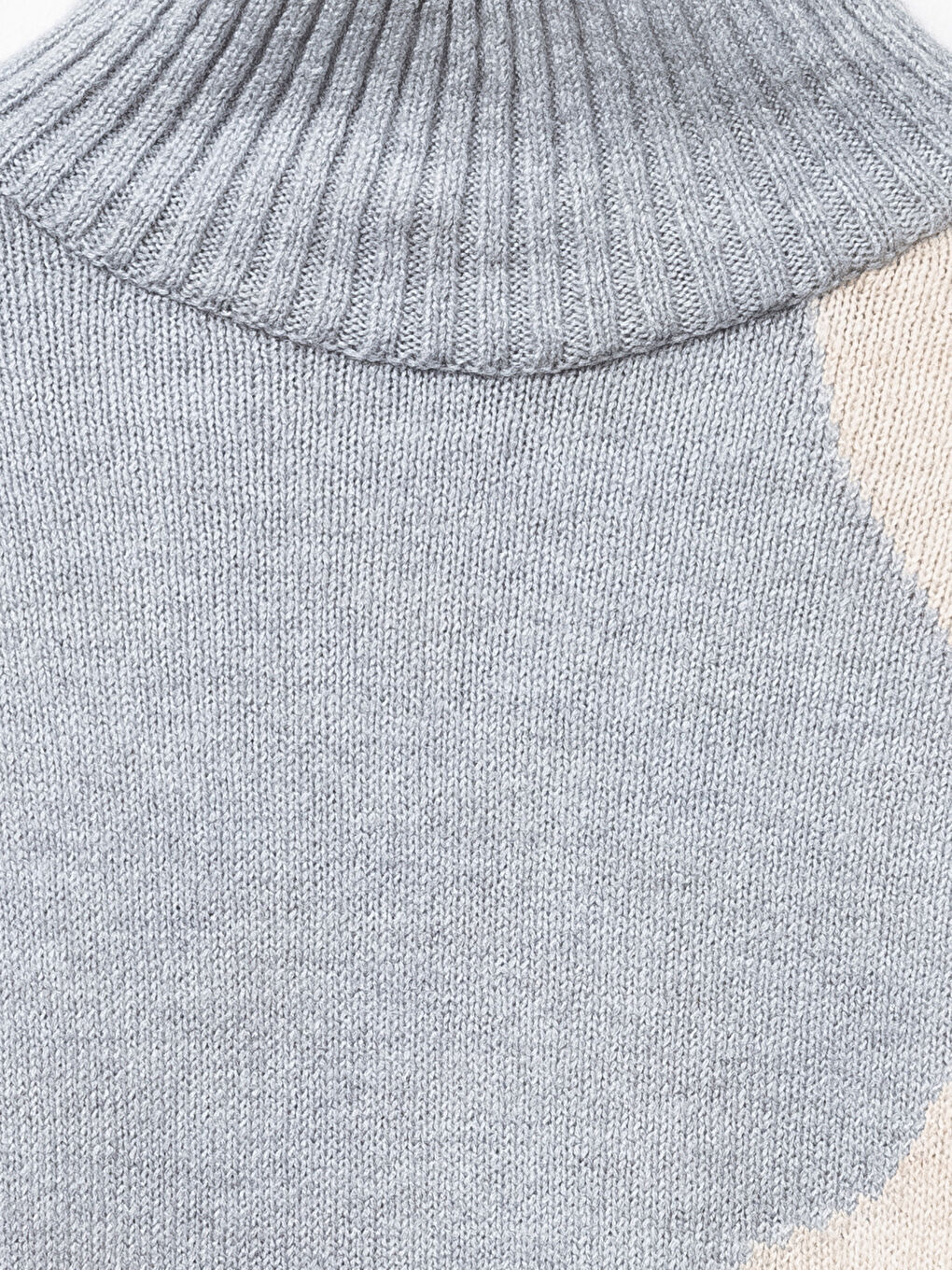 Mavi Renk Bloklu Triko Kazak-3