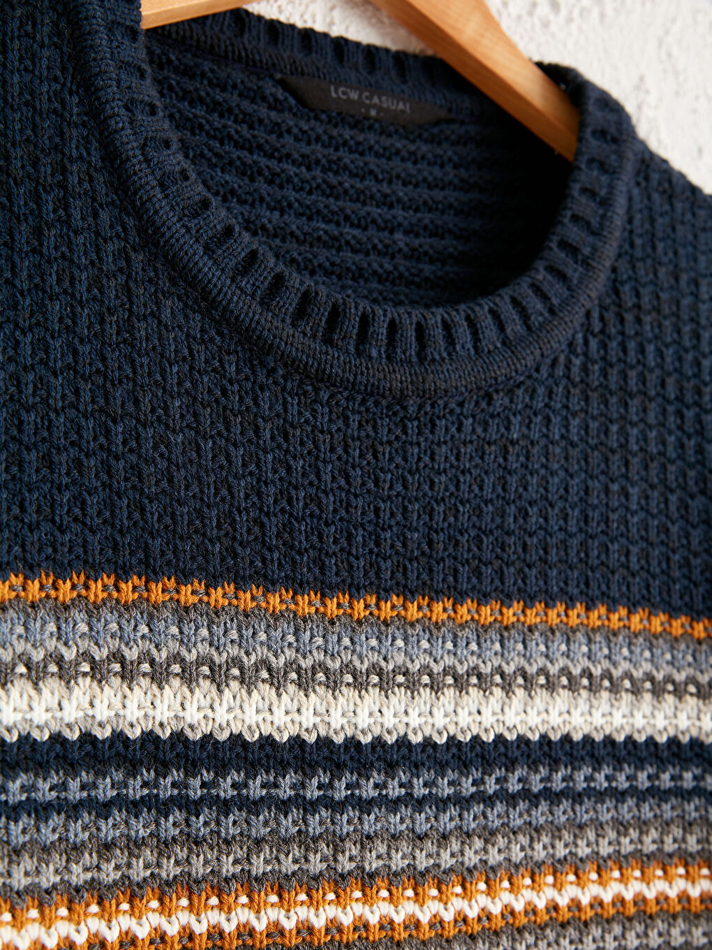 Crew Neck Striped Tricot Jumper-1
