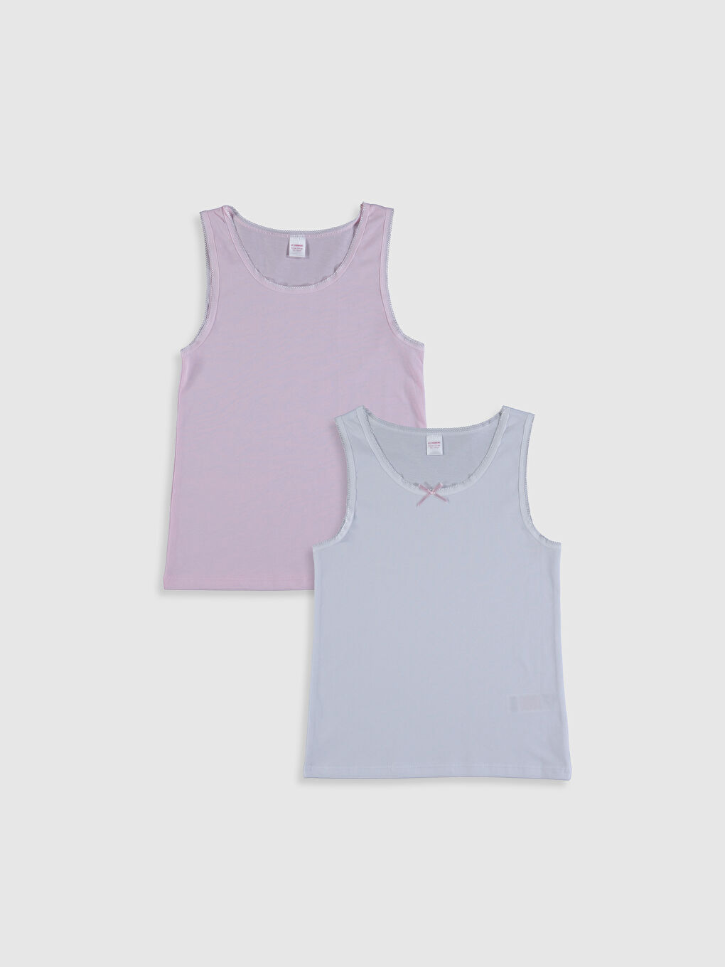 Майка с круглым вырезом для девочек, 2 упаковки