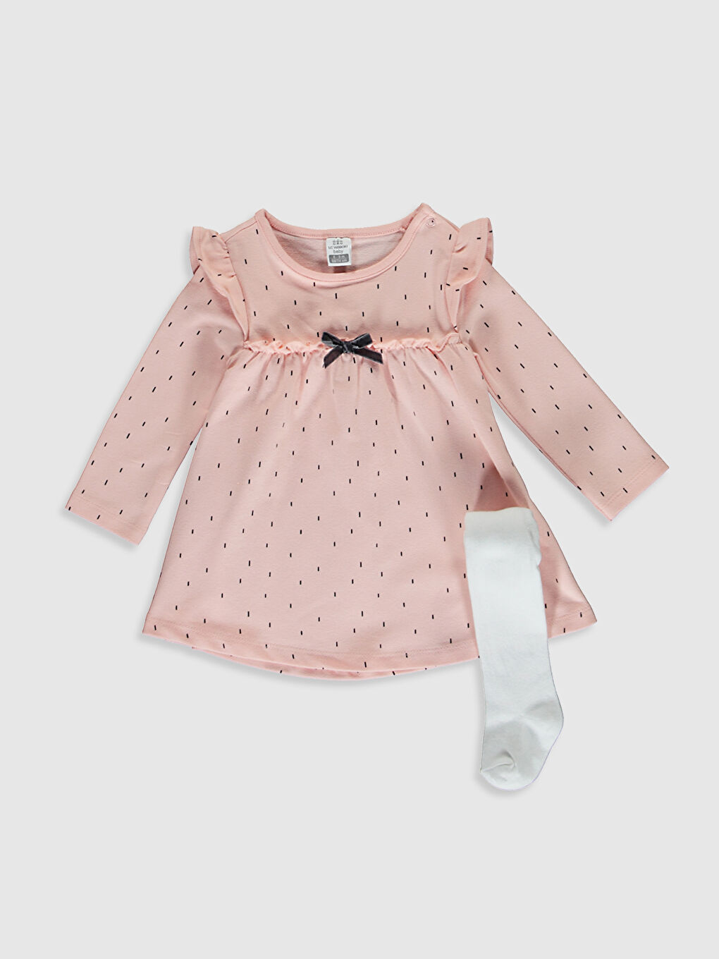 LCW baby Kız Bebek Elbise ve Külotlu Çorap -0W3292Z1-LT4