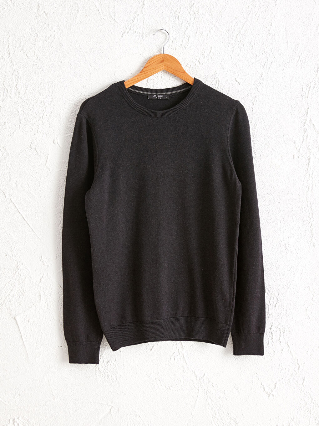 Antrasit Bisiklet Yaka Basic Triko Kazak