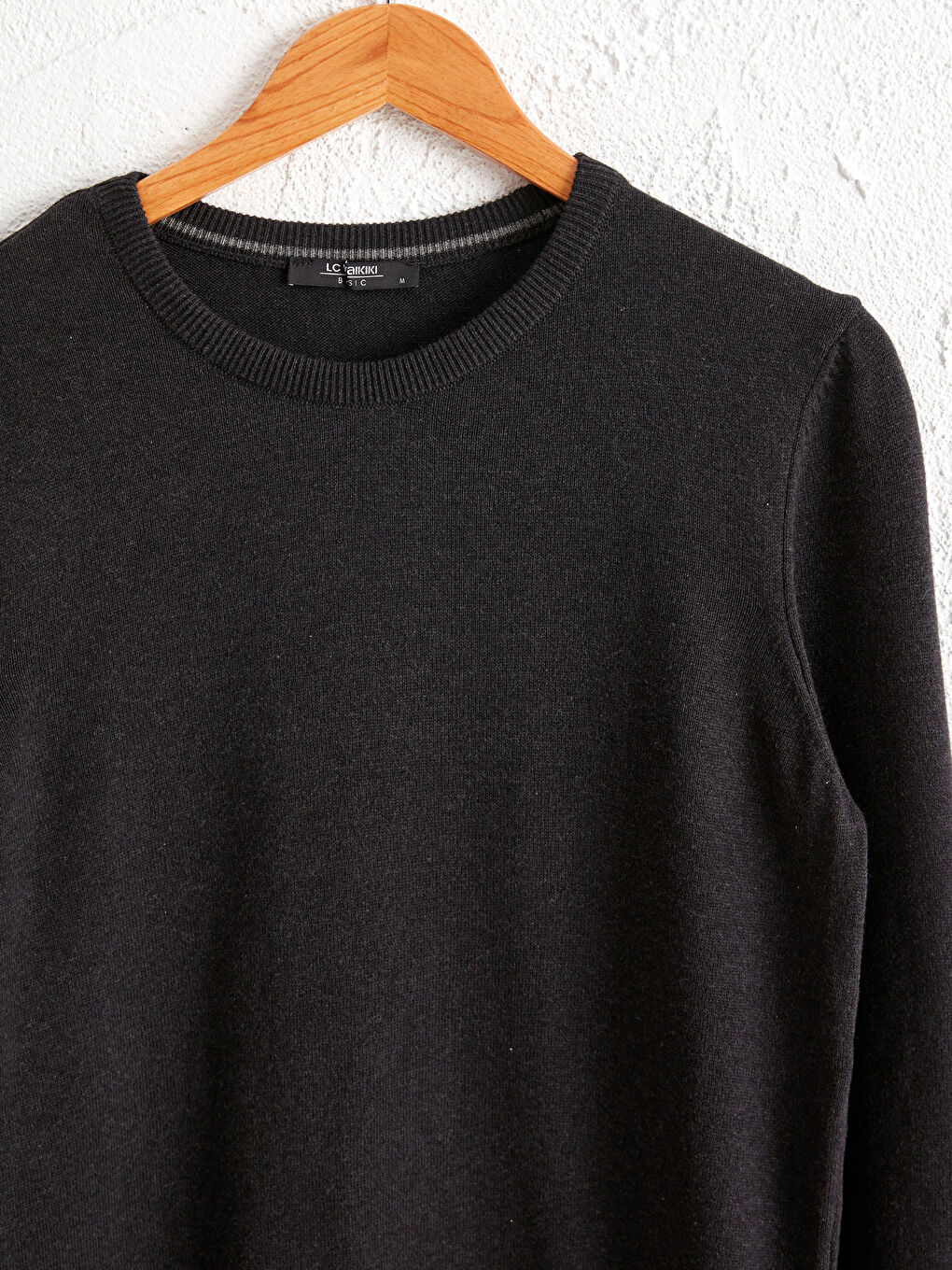 Antrasit Bisiklet Yaka Basic Triko Kazak-2