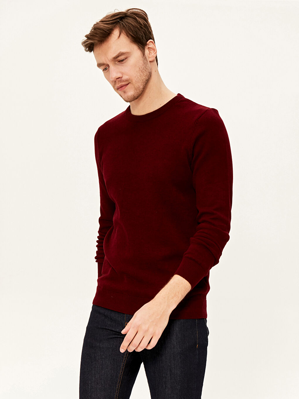 Crew Neck Basic Tricot Jumper