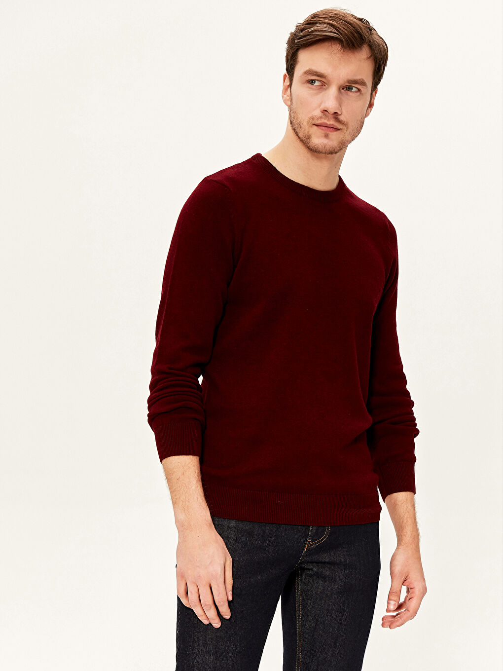 Crew Neck Basic Tricot Jumper-1