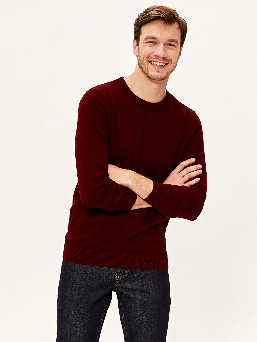Crew Neck Basic Tricot Jumper-2