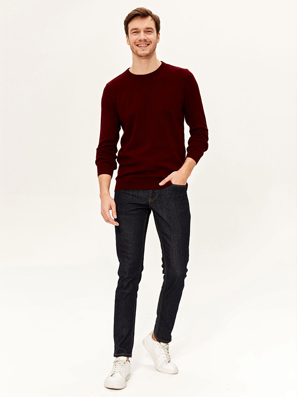 Crew Neck Basic Tricot Jumper-4