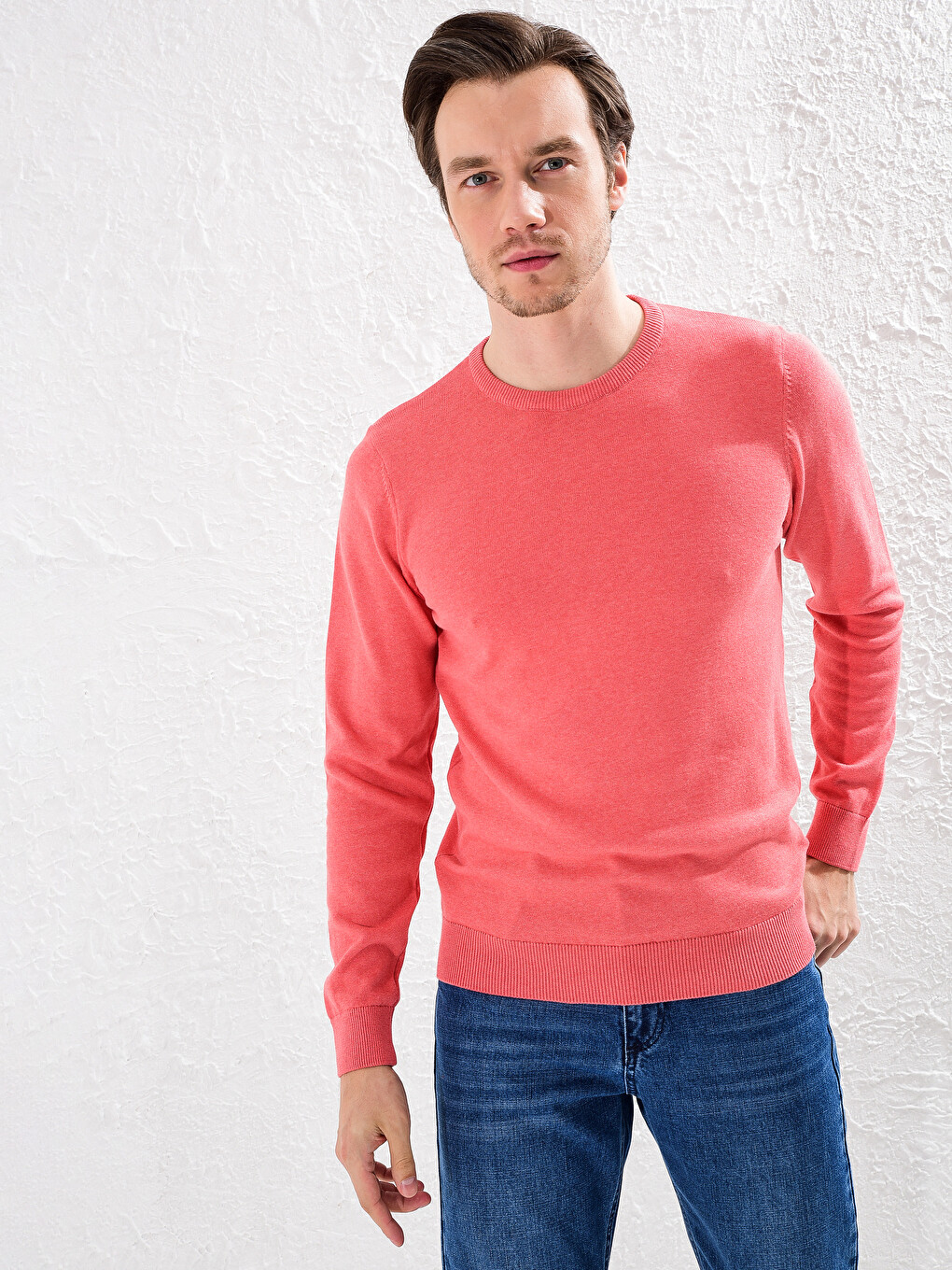 Crew Neck Basic Knitwear Sweater-1