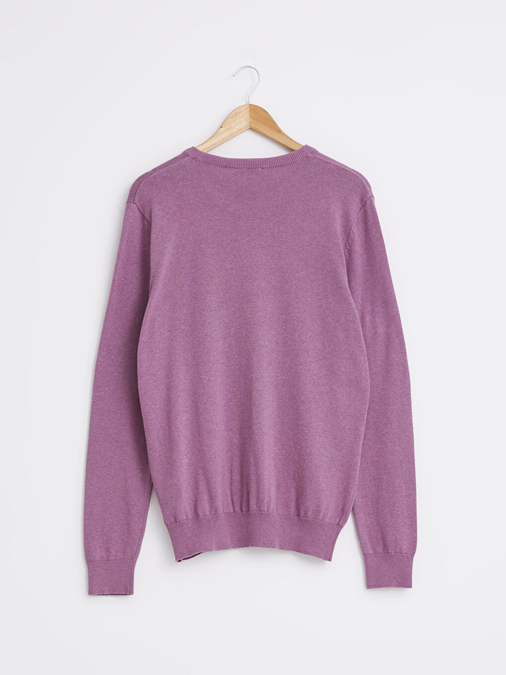 Pembe Bisiklet Yaka Basic Triko Kazak-1