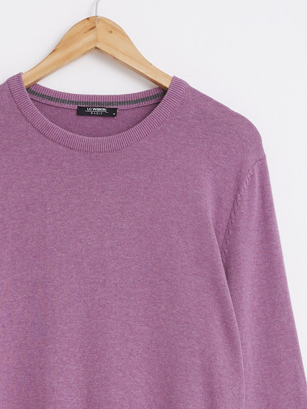 Pembe Bisiklet Yaka Basic Triko Kazak-2