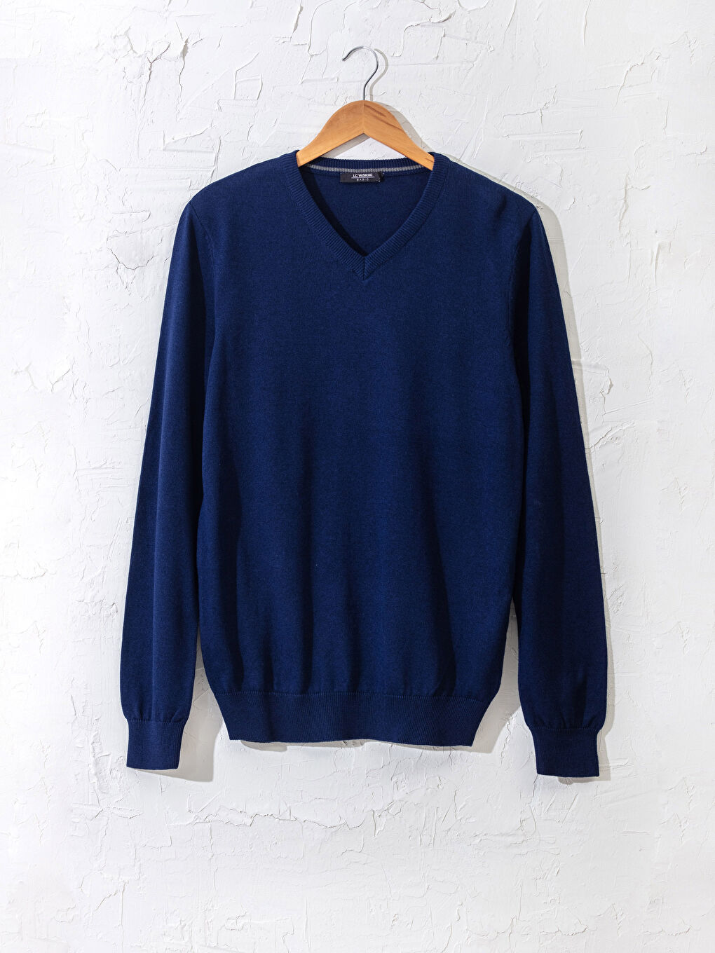 V Neck Long Sleeve Basic Men's Knitwear Sweater