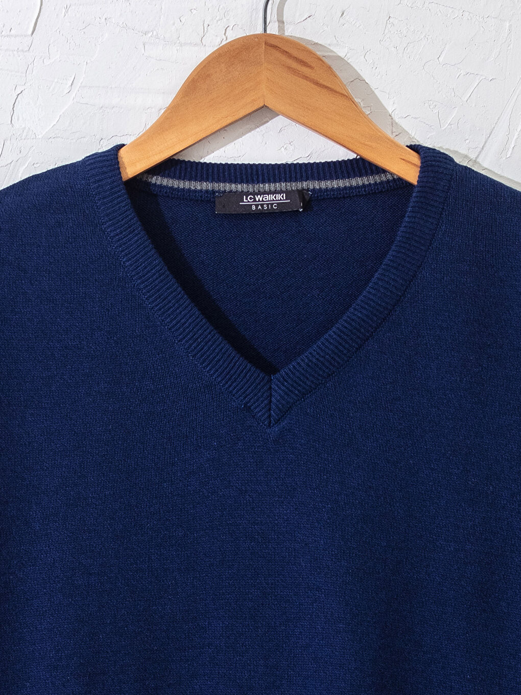 V Neck Long Sleeve Basic Men's Knitwear Sweater-2