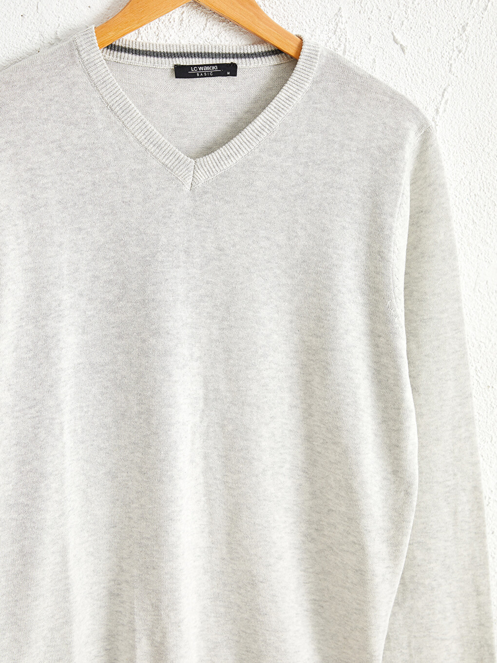 V Neck Basic Knitwear Sweater-2
