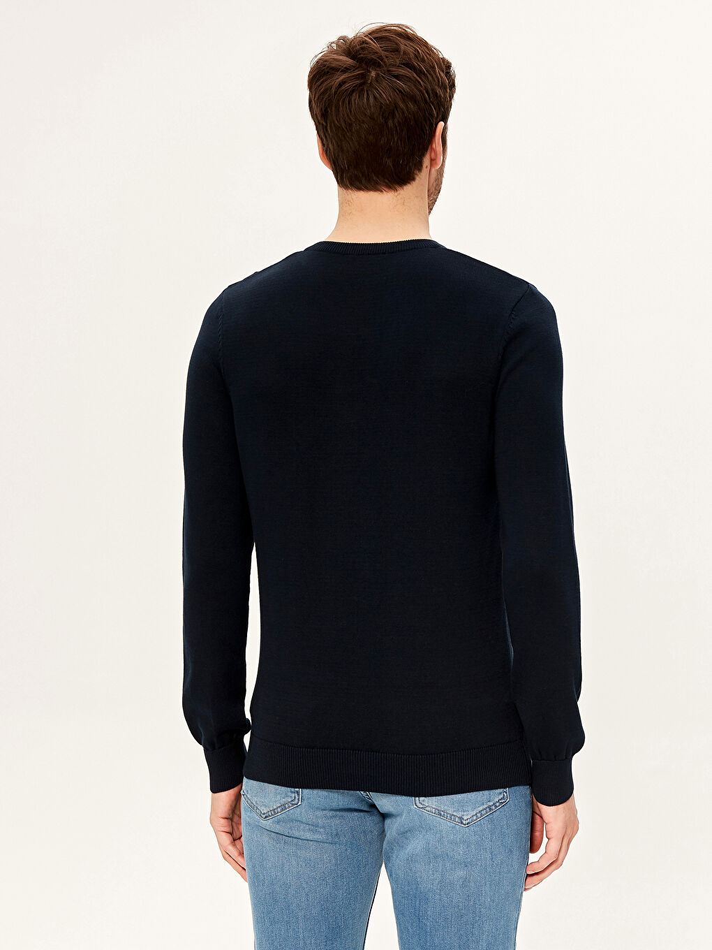 V-Neck Basic Tricot Jumper-2