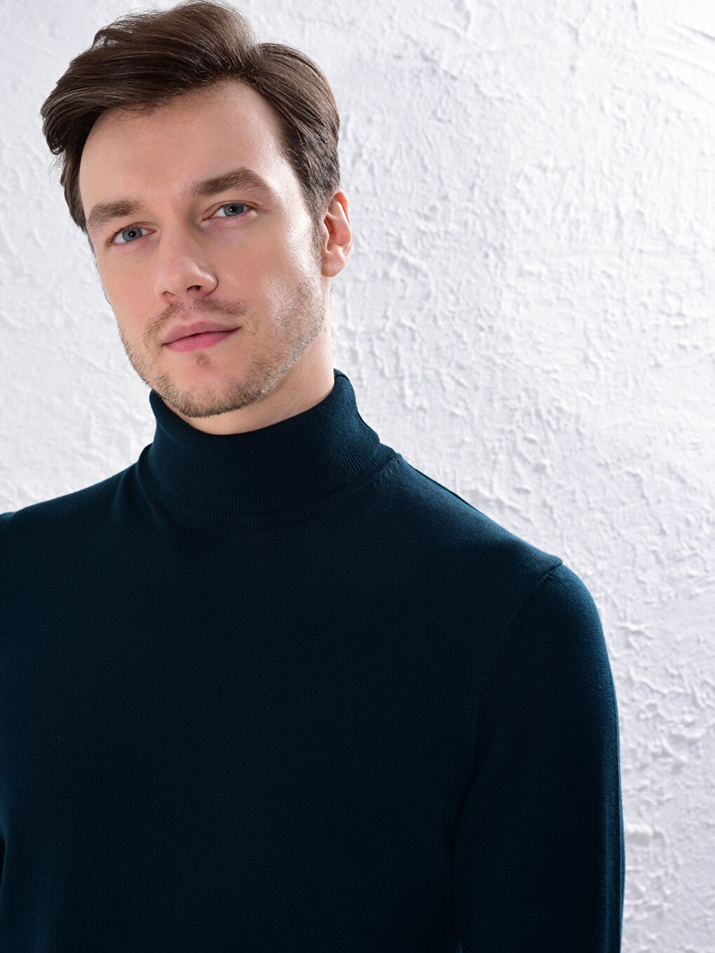 Yeşil Balıkçı Yaka Basic İnce Triko Kazak-4