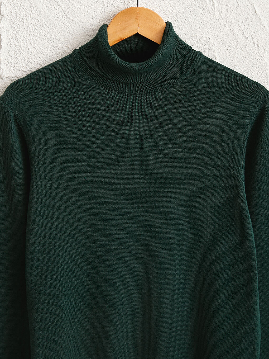 Yeşil Balıkçı Yaka Basic İnce Triko Kazak-2