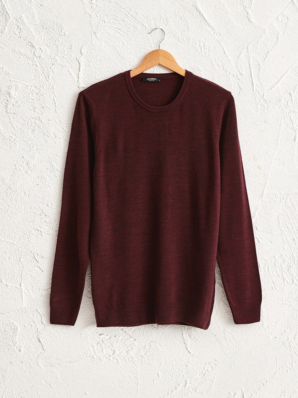 Pulover Tricot Subțire Basic Cu Guler Rotund