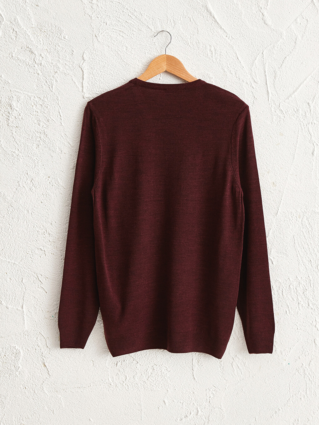 Pulover Tricot Subțire Basic Cu Guler Rotund-1