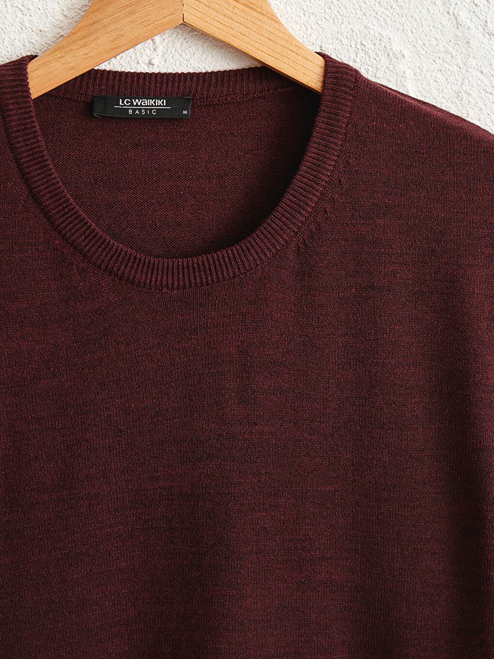 Pulover Tricot Subțire Basic Cu Guler Rotund-2