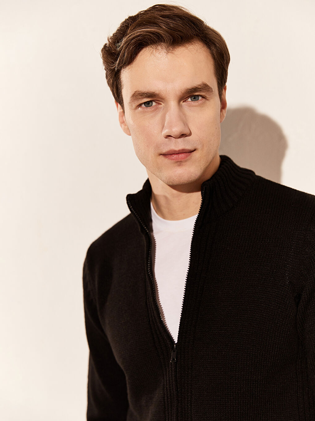 Neckband Basic Heavy Tricot Cardigan-1