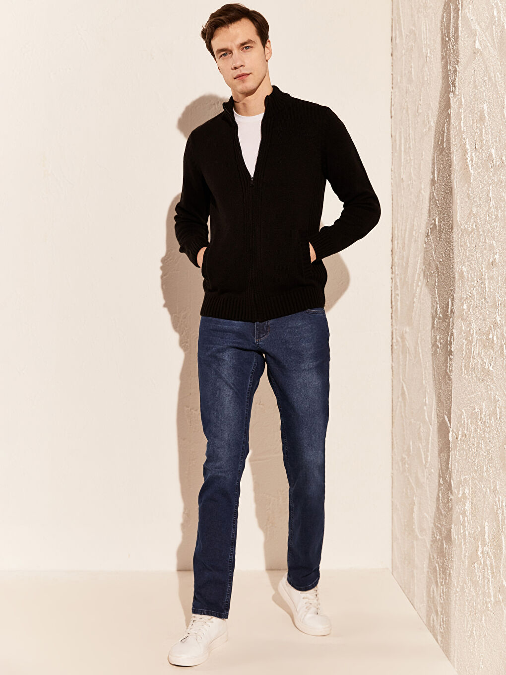 Neckband Basic Heavy Tricot Cardigan-3