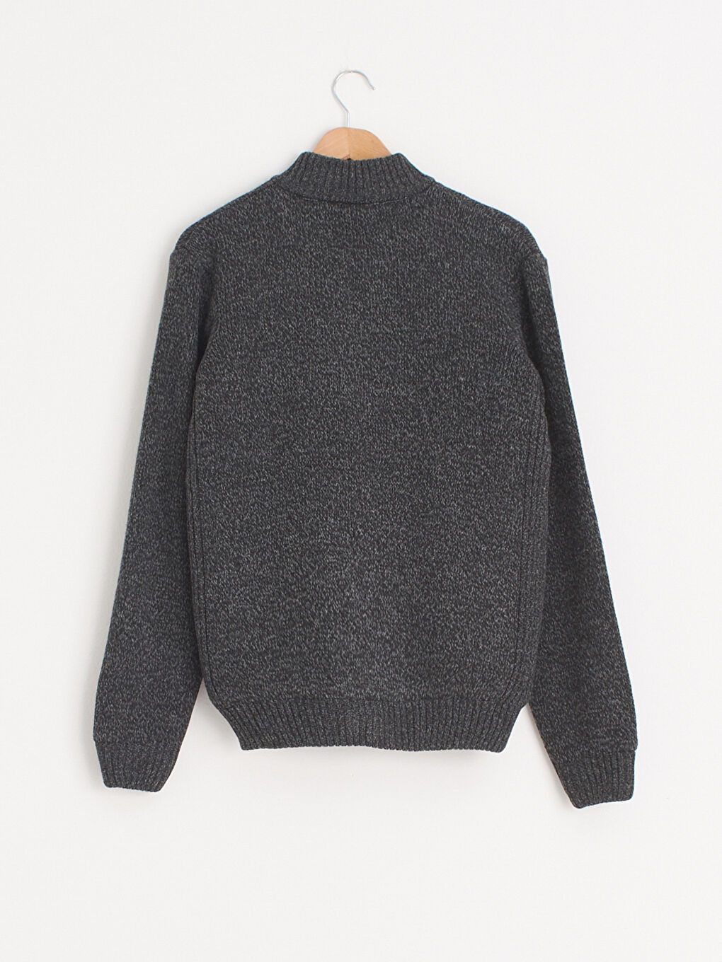 Cardigan en Tricot Épais à Col Vertical Uni-1