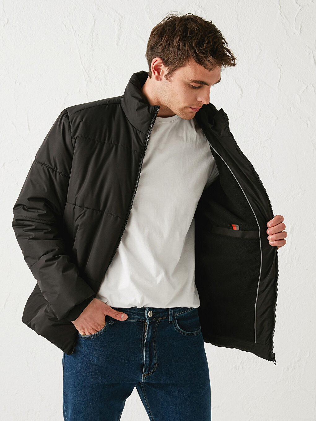 Ерлерге арналған төмен жағалы төмен күртеше-3