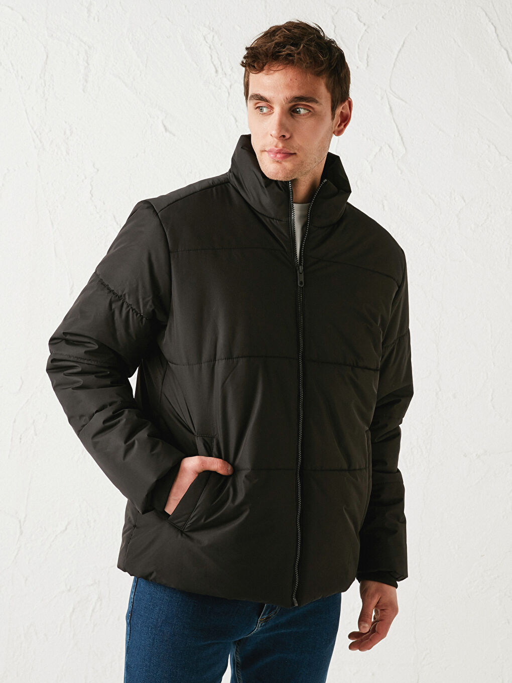 Ерлерге арналған төмен жағалы төмен күртеше-1