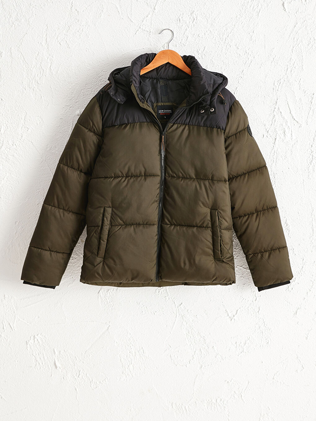 Standard Pattern Hooded Thick Men's Down Coat-6