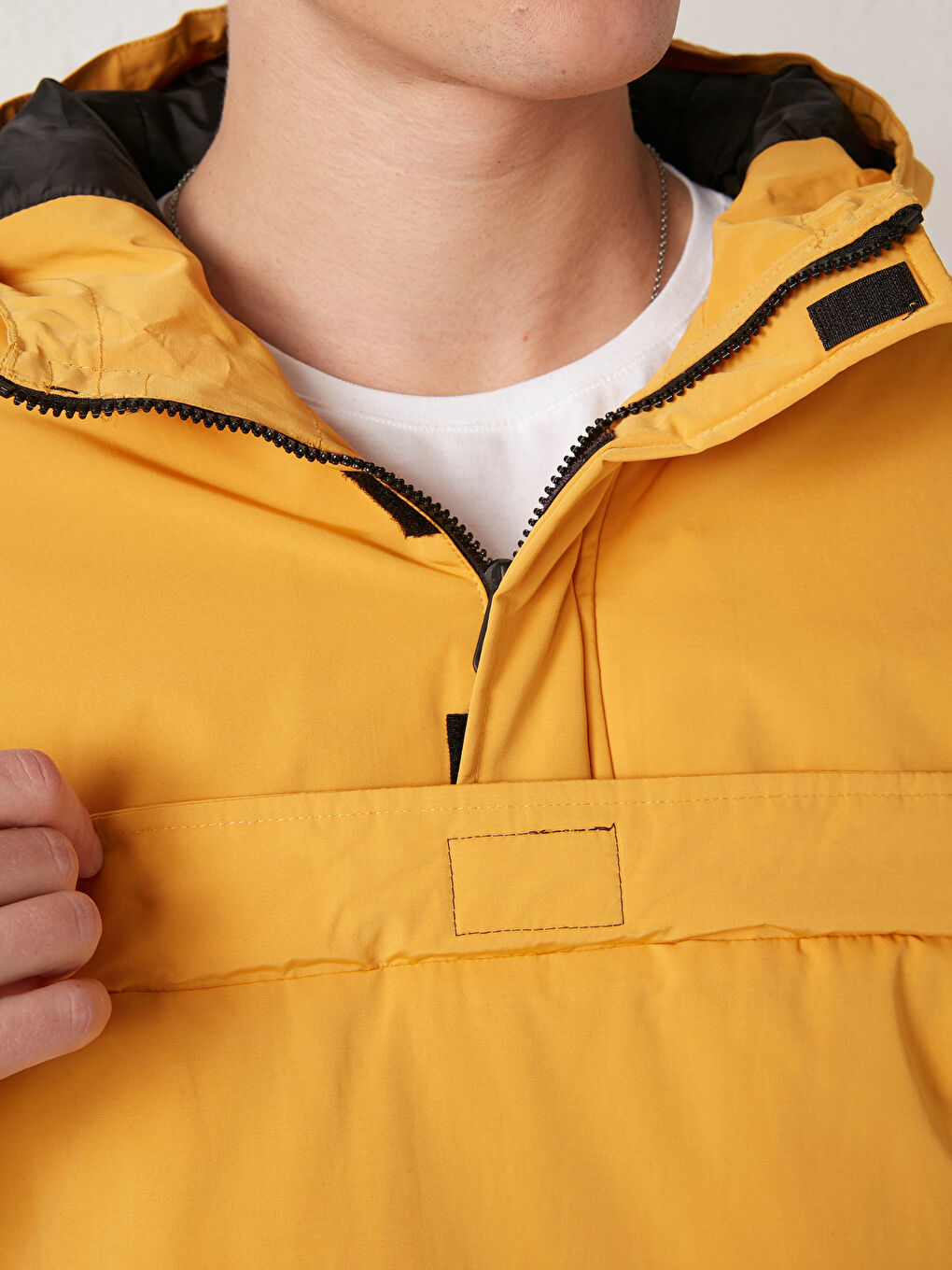 Slim Fit Kangaroo Coat with Hood-3