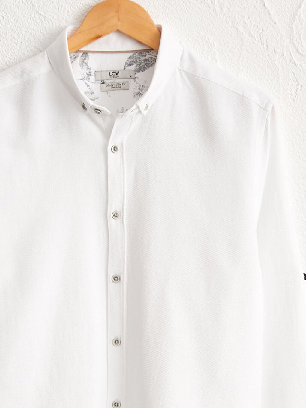 Slim Fit Long Sleeve Twill Poplin Shirt-1