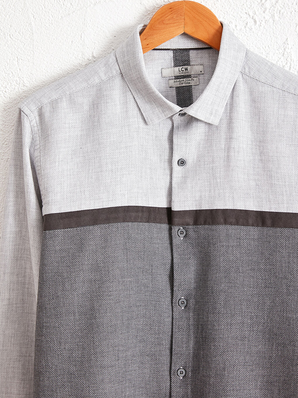 Slim Fit Long Sleeve Twill Shirt-2