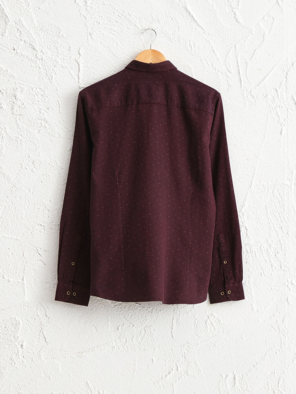 Slim Fit Long Sleeve Gabardine Shirt-1