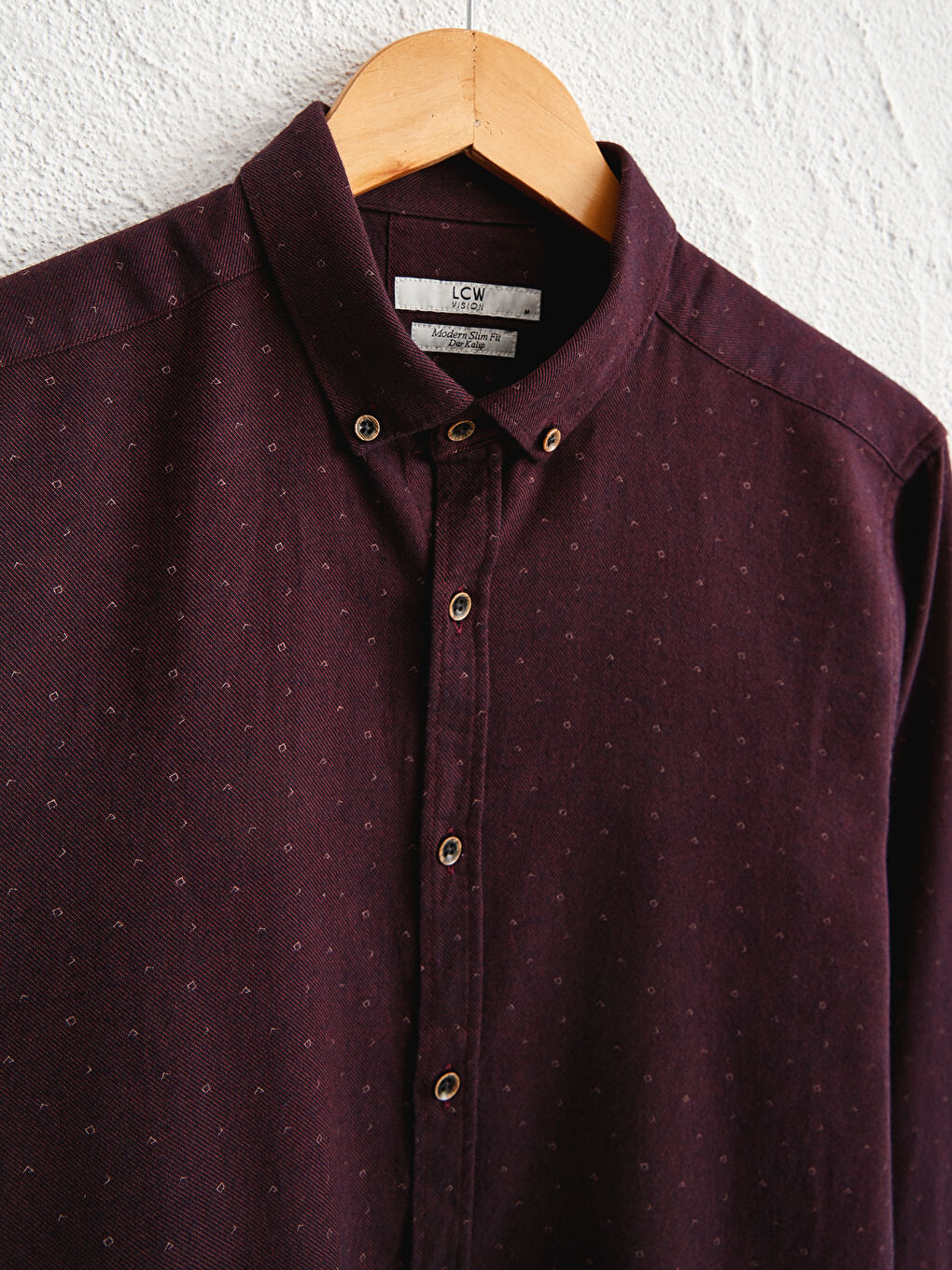 Slim Fit Long Sleeve Gabardine Shirt-2
