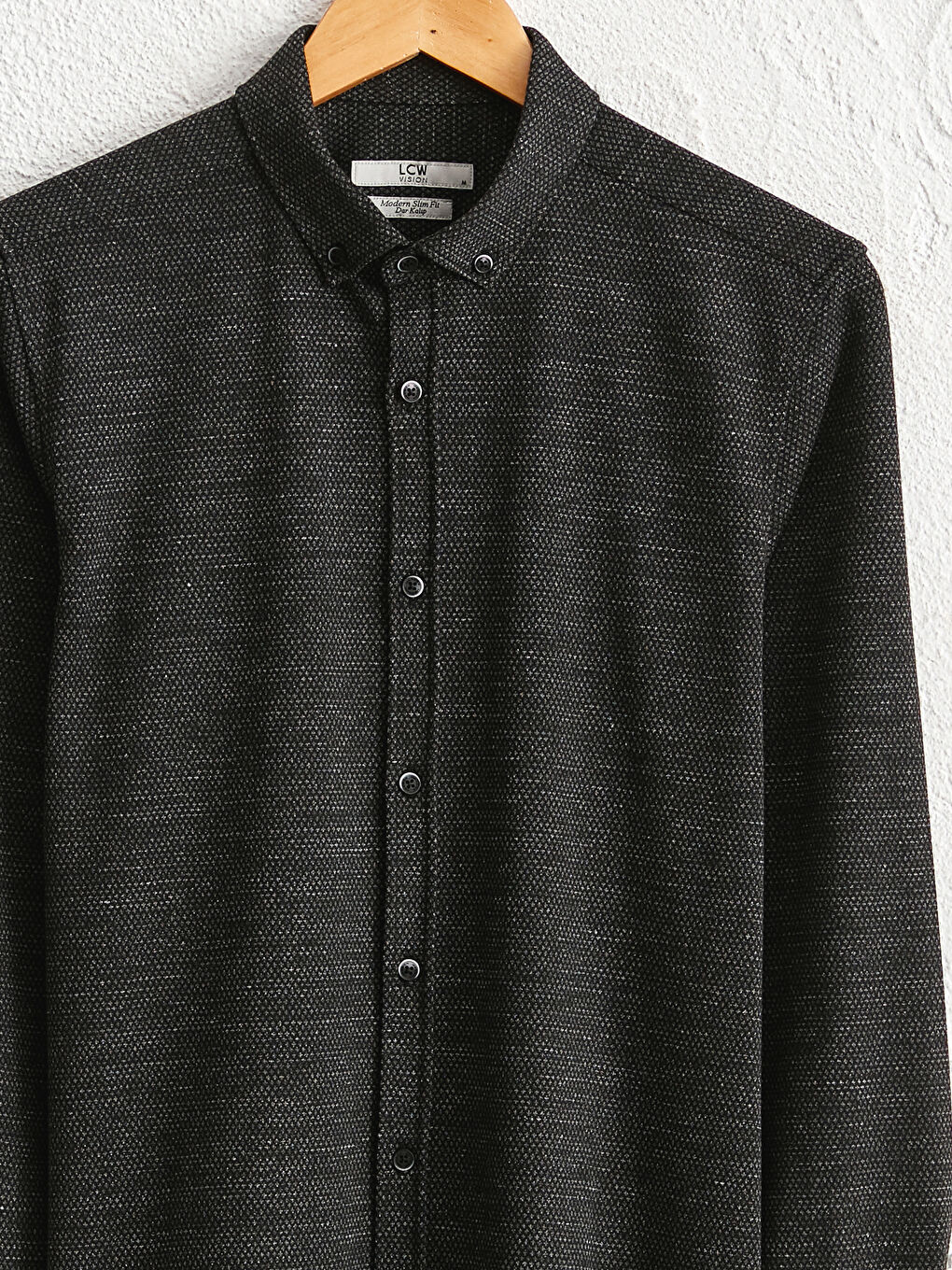 Slim Fit Long Sleeve Twill Shirt-2