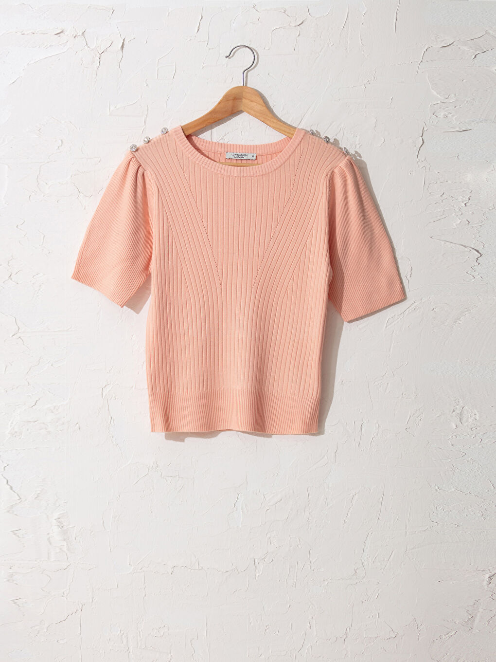 Button Detailed Shoulders Lightweight Tricot Jumper