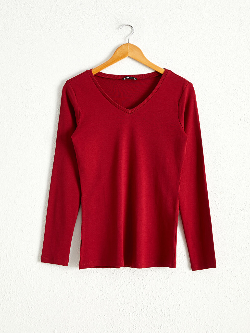 Women Basic Cotton Long Sleeve V-Neck T-Shirts