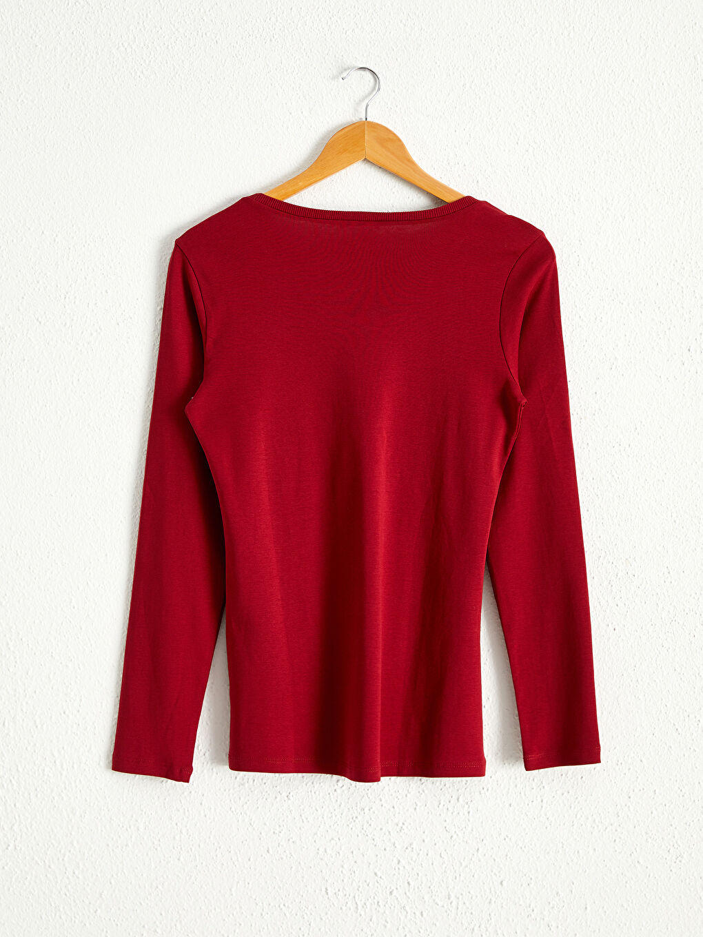 Women Basic Cotton Long Sleeve V-Neck T-Shirts-1