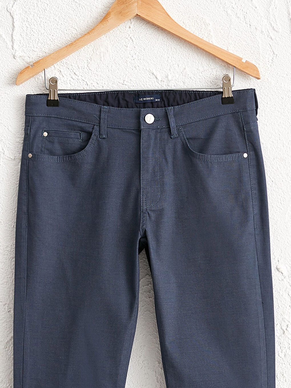 Slim Fit Textured Trousers-2