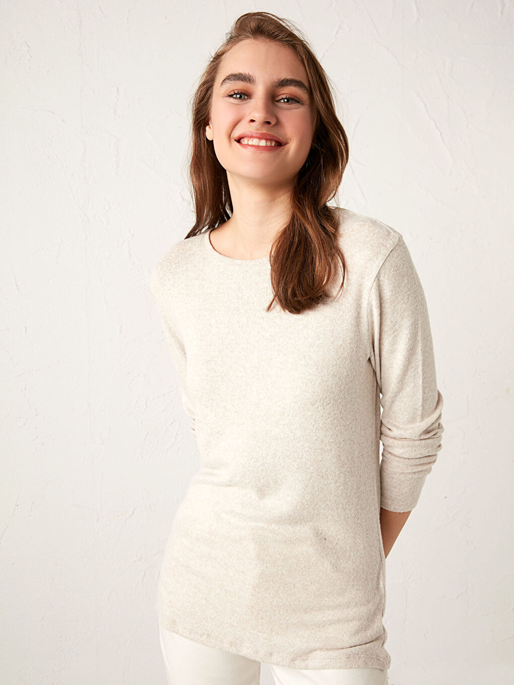 Crew Neck Basic Tricot Jumper