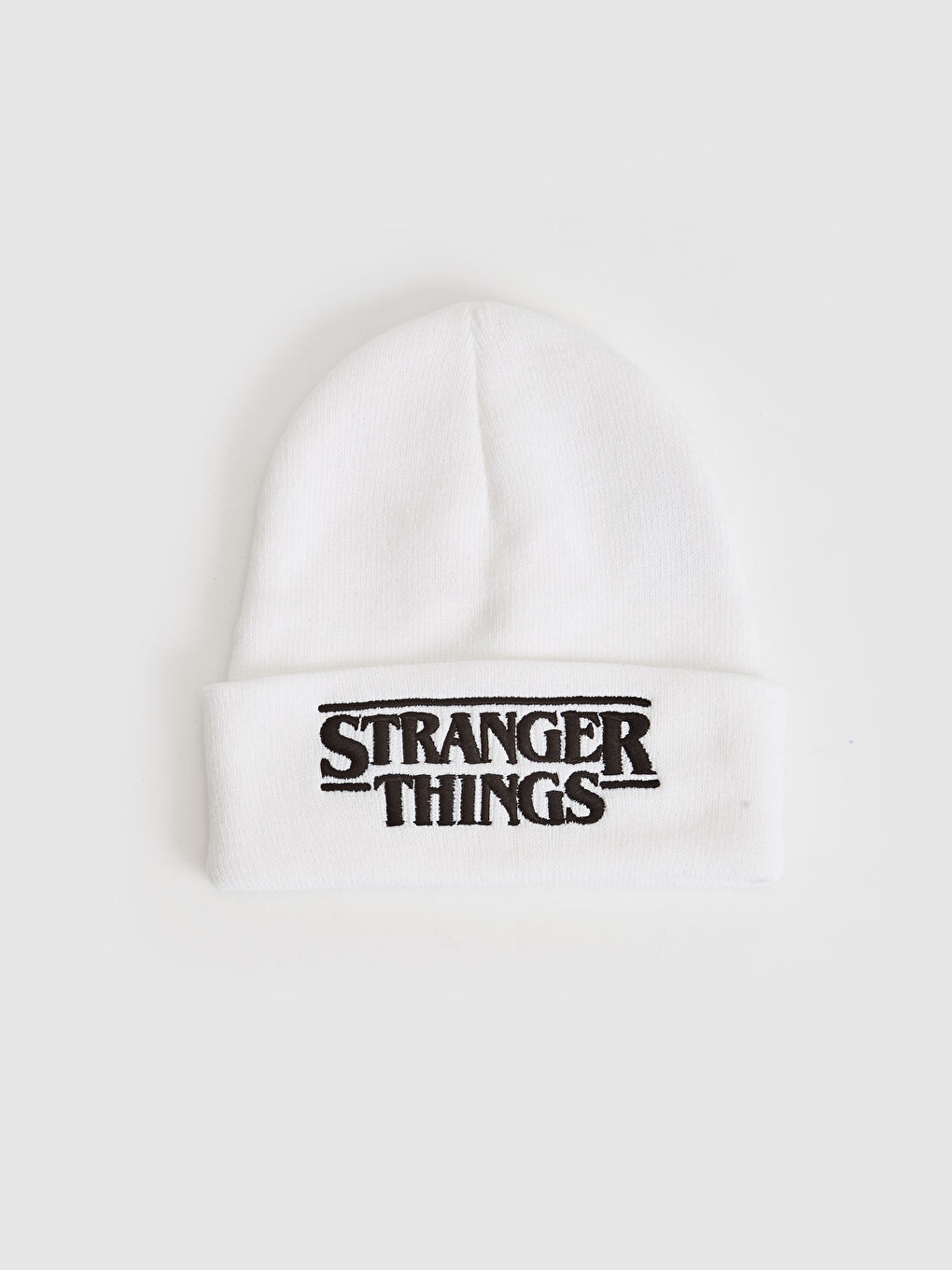 Beyaz Stranger Things Lisanslı Triko Bere