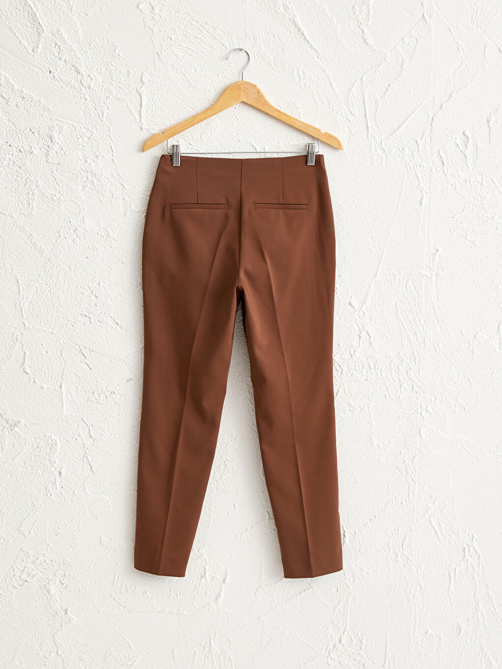 Kahverengi Bilek Boy Düz Paça Pantolon-1