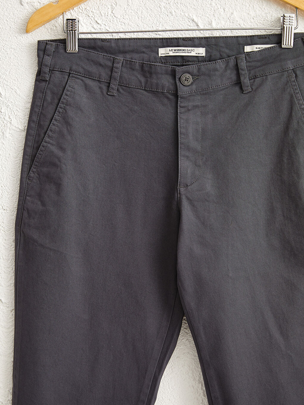 Slim Fit Gabardine Chino Trousers-2