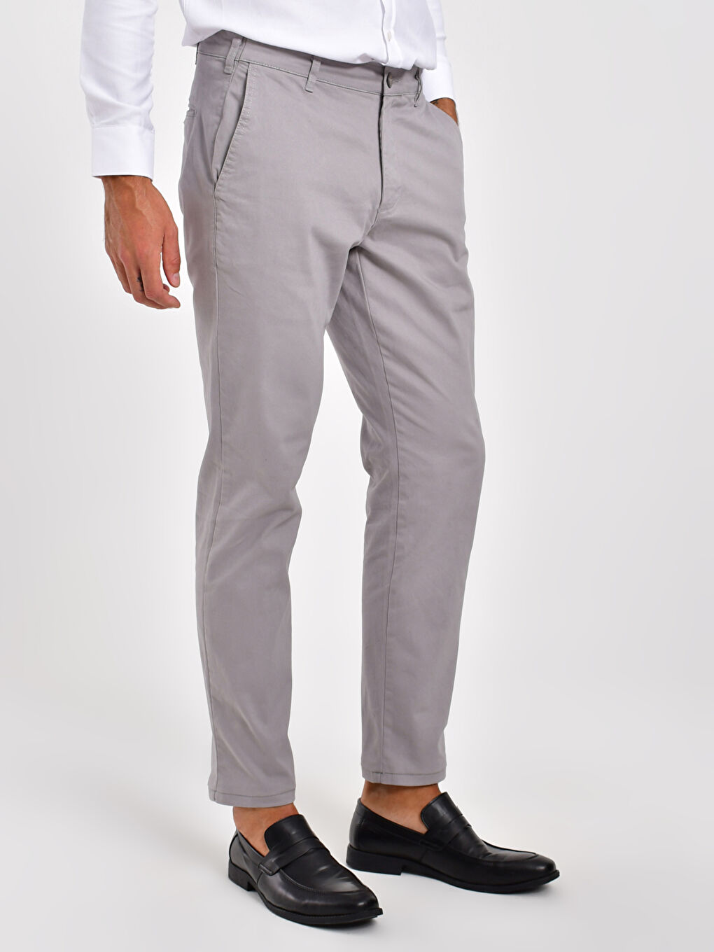 Slim Fit Gabardine Chino Trousers-4