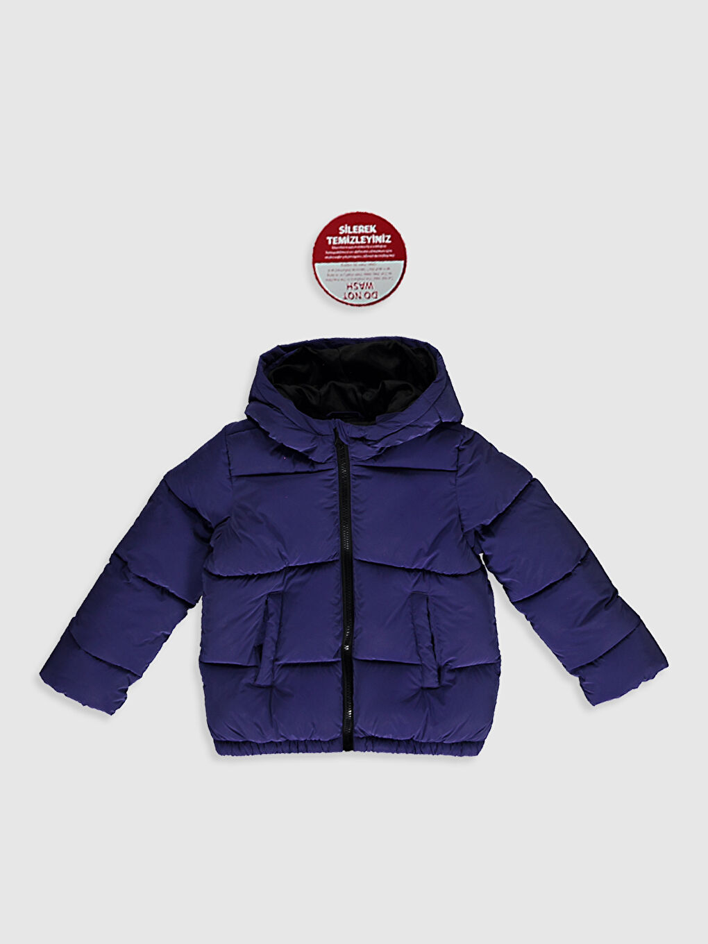 Mor Kız Çocuk Kapüşonlu Reflektör Mont